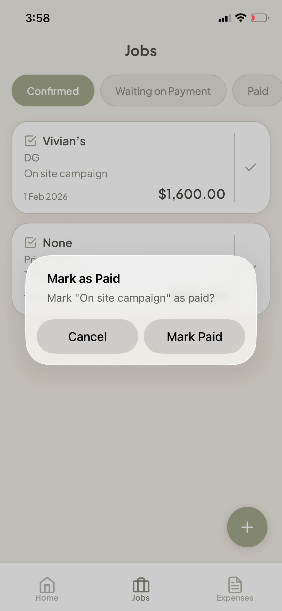 BOOKDU mark as paid screen for recording received agency payments